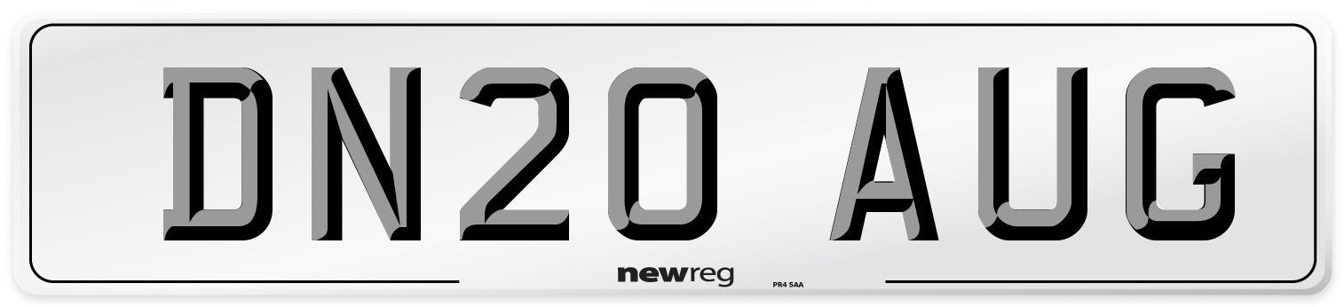 DN20 AUG Number Plate from New Reg